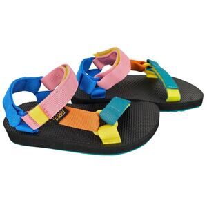 TEVA UNISEX-CHILD ORIGINAL UNIVERSAL STRAP SANDAL MULTI COLOR BLOCK KID SIZE T11